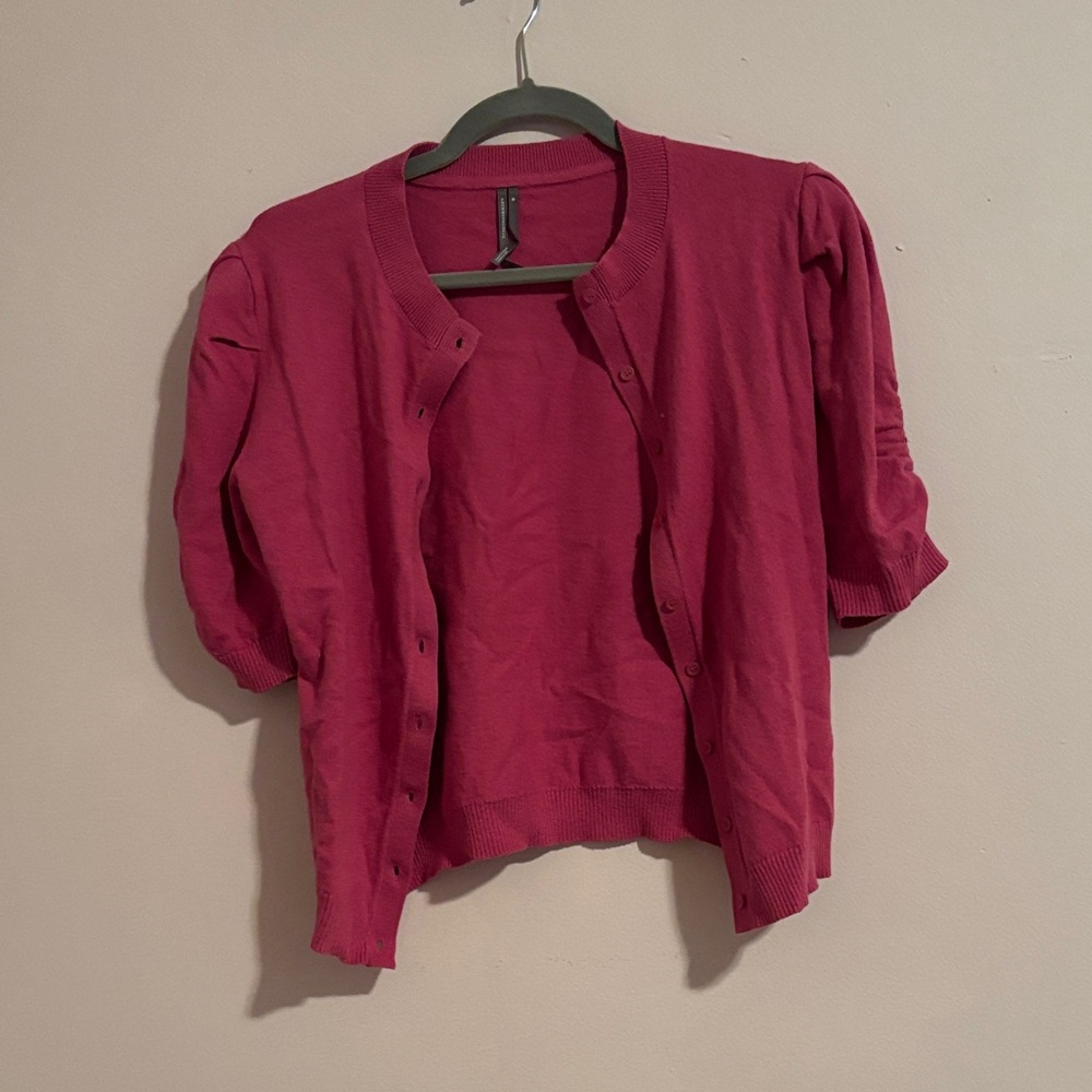 Anthropologie pink Turlip sleeve Cardigan